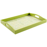 Lacquer Rectangular Tray, Green Trellis-Accessories-High Fashion Home