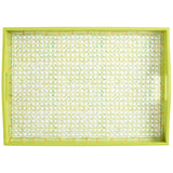 Lacquer Rectangular Tray, Green Trellis-Accessories-High Fashion Home
