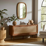 Rectangular Bamboo Mirror, Brown-Accessories-High Fashion Home