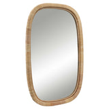 Rectangular Bamboo Mirror, Brown-Accessories-High Fashion Home