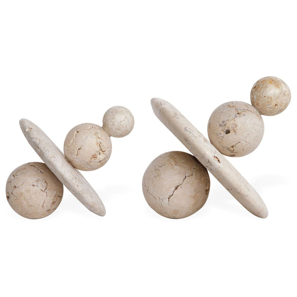 Quarried Stone Sculptures Set of 2, Natural