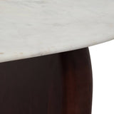 Abstract Coffee Table, White/Walnut-Furniture - Accent Tables-High Fashion Home