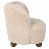 Faux Fur Accent Chair, Ivory
