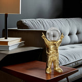 Astronaut w/ Crystal Orb Head, Gold-Accessories-High Fashion Home