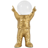 Astronaut w/ Crystal Orb Head, Gold-Accessories-High Fashion Home