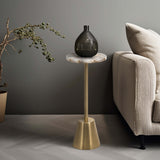 Agate Accent Table, Gold