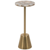 Agate Accent Table, Gold