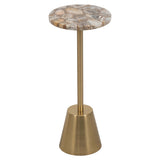 Agate Accent Table, Gold