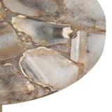 Agate Accent Table, Gold