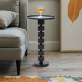Stacked Cube Accent Table, Black