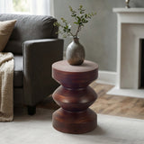 Solid Mango Wood Accent Table, Walnut Brown