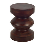 Solid Mango Wood Accent Table, Walnut Brown