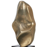 Fluid Geometry Sculptures Set of 2, Antique Gold