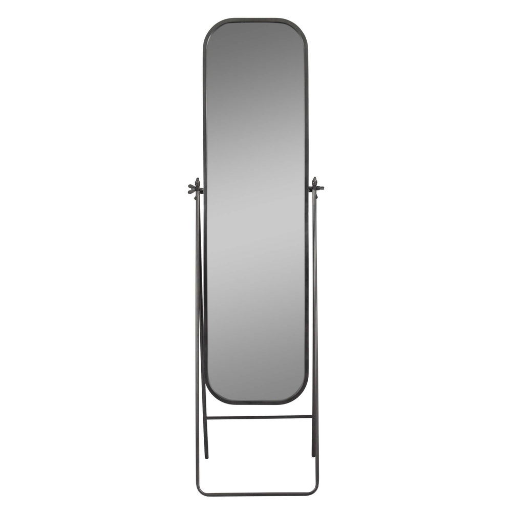 Metal Floor Mirror on Stand, Black-Accessories-High Fashion Home