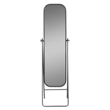 Metal Floor Mirror on Stand, Black-Accessories-High Fashion Home