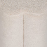 Petal Shaped Boucle Ottoman, White-Furniture - Benches-High Fashion Home