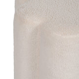 Petal Shaped Boucle Ottoman, White-Furniture - Benches-High Fashion Home