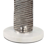 Twisted Base Accent Table, White/Silver