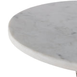Twisted Base Accent Table, White/Silver
