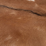 Cowhide Ottoman, Brown and White