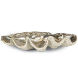 Clam Shell Large Bowl, Ambered Silver Leaf-Accessories-High Fashion Home