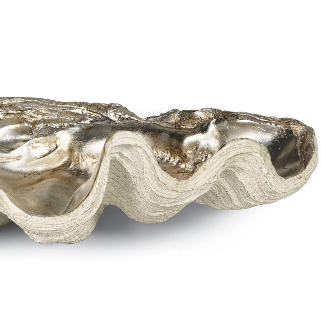 Clam Shell Large Bowl, Ambered Silver Leaf – High Fashion Home