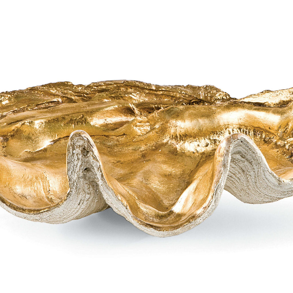 Clam Shell Large Bowl, Gold Leaf – High Fashion Home