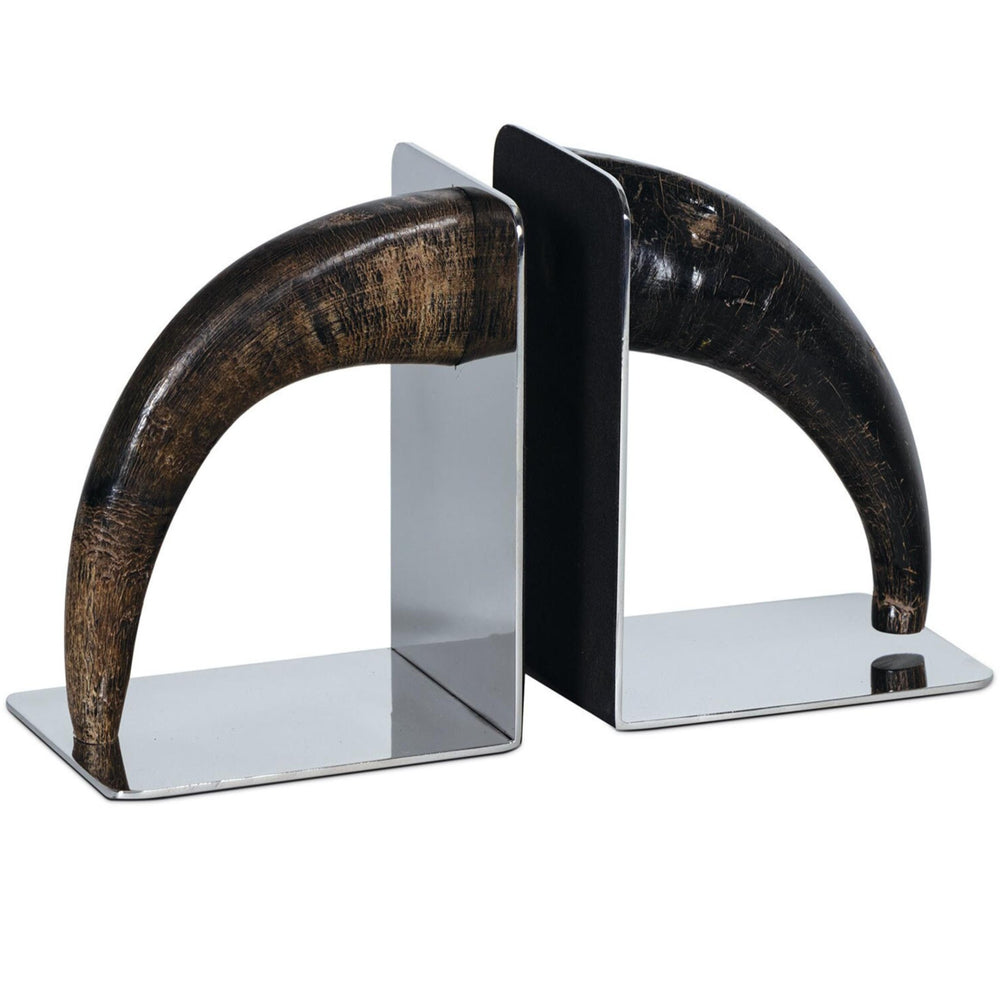 Lisbon Horn Bookend Set, Natural-Accessories-High Fashion Home