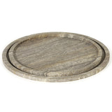 Sutton Round Marble Tray Set, Grey-Accessories-High Fashion Home