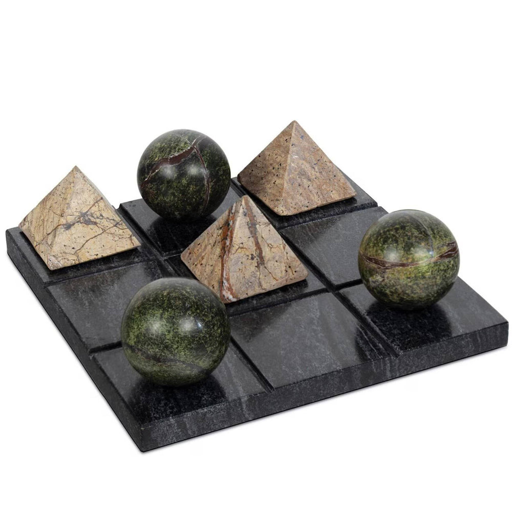Tic Tac Toe Marble Board, Black-Accessories-High Fashion Home