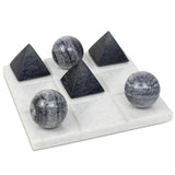 Tic Tac Toe Marble Board, White-Accessories-High Fashion Home
