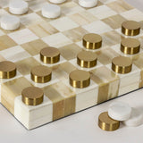Bennett Checker Game Set, Natural-Accessories-High Fashion Home