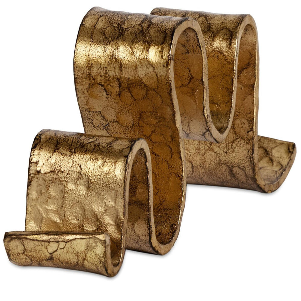 Wave Sculpture, Gold Leaf-Accessories-High Fashion Home