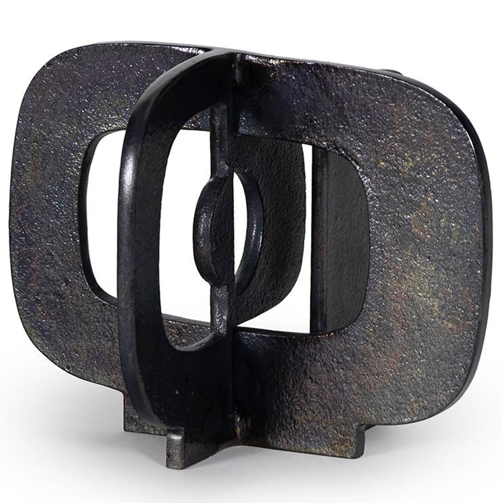 Modernist Short Sculpture, Blacken Zinc
