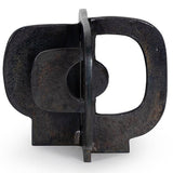 Modernist Short Sculpture, Blacken Zinc
