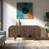 Curved Ridges Sideboard, Brown/Natural