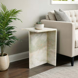 Elegant Boho Glam Accent Table, Green