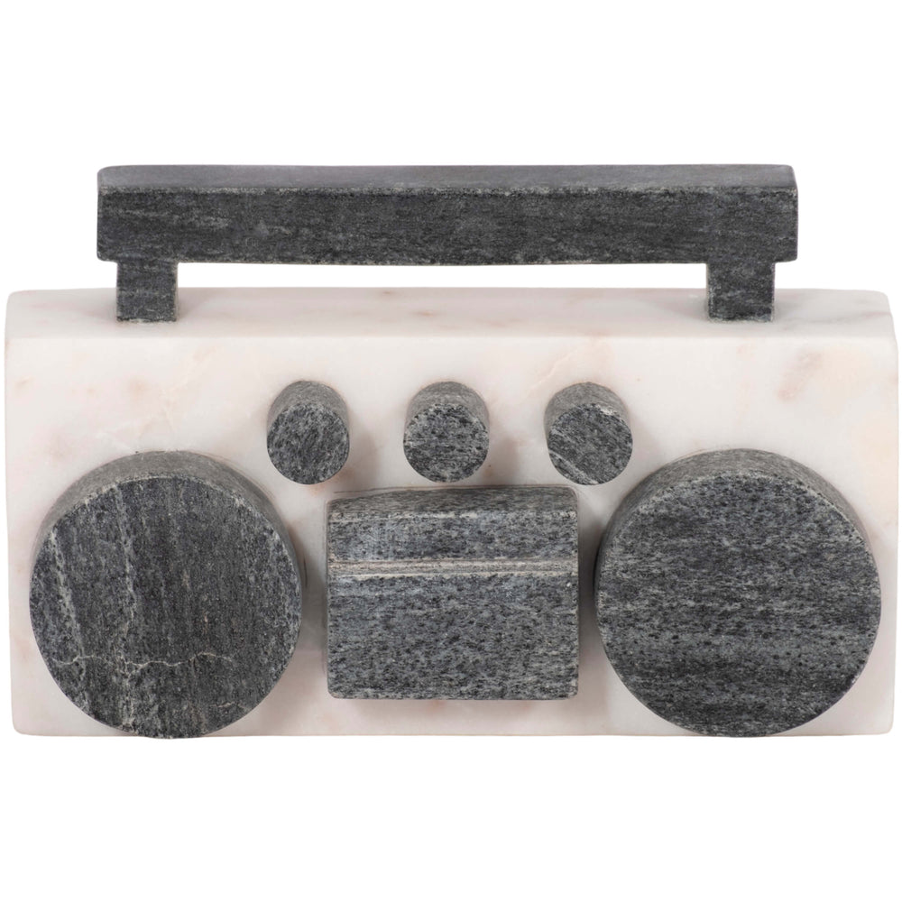 Boombox Marble, White/Black-Accessories-High Fashion Home