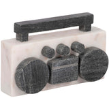 Boombox Marble, White/Black-Accessories-High Fashion Home