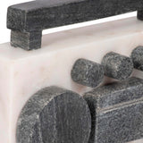 Boombox Marble, White/Black-Accessories-High Fashion Home