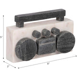Boombox Marble, White/Black-Accessories-High Fashion Home