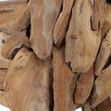 Teak Wood Dog Statue, Natural