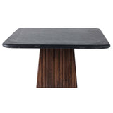 Stone & Mango Wood Coffee Table, Brown/Black-Furniture - Accent Tables-High Fashion Home