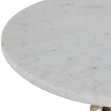 Layered Lilypad Accent Table, White/Gold