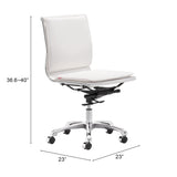 Lider Plus Armless Office Chair White-Furniture - Office-High Fashion Home