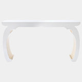 Mei Slice Console, Ivory Gloss/Rose Silver Leaf