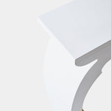 Mei Slice Console, Ivory Gloss/Rose Silver Leaf