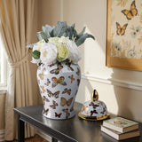 Butterflies Temple Jar, Multi-Accessories-High Fashion Home