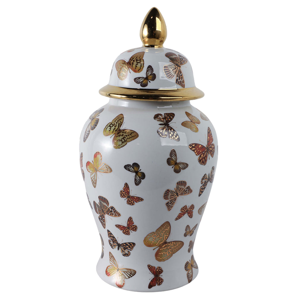 Butterflies Temple Jar, Multi-Accessories-High Fashion Home