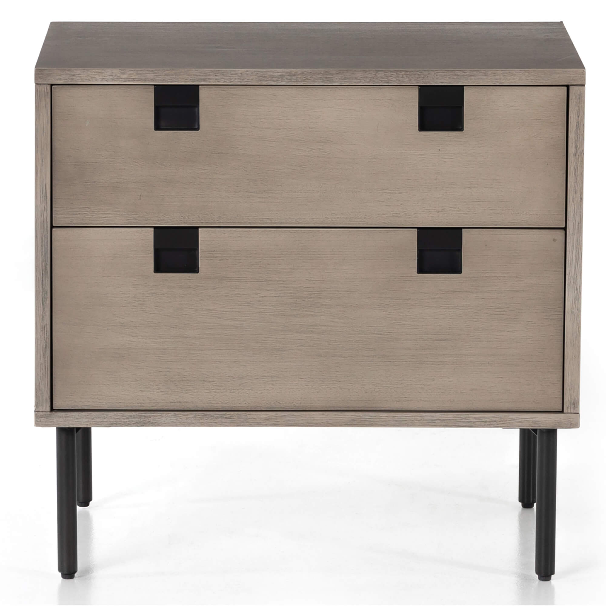 Carly 2 Drawer Nightstand, Grey Wash High Fashion Home